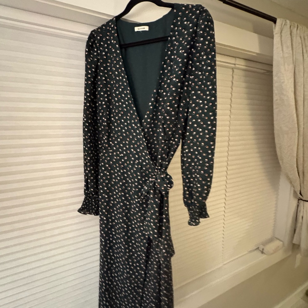 Elegant Dotted Wrap Dress